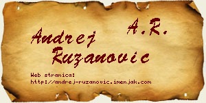 Andrej Ružanović vizit kartica